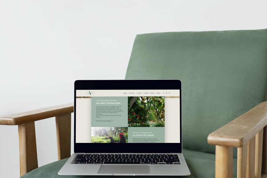 La boutique Chez Plumette présentée dans un mockup d’ordinateur