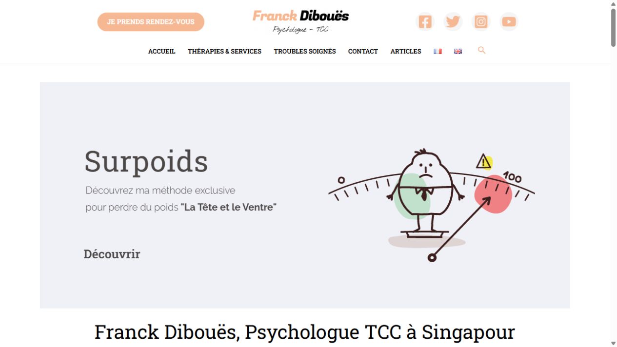Accueil du site de Franck Dibouës, psychologue à Singapour