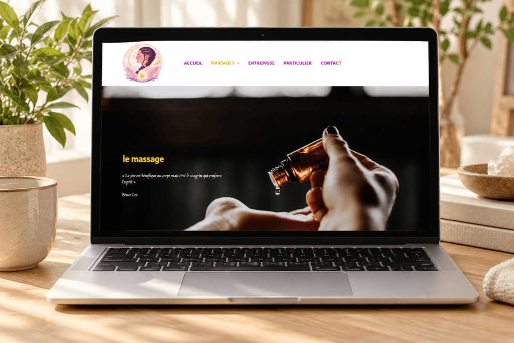 Site lamm présenté dans un mockup d’ordinateur