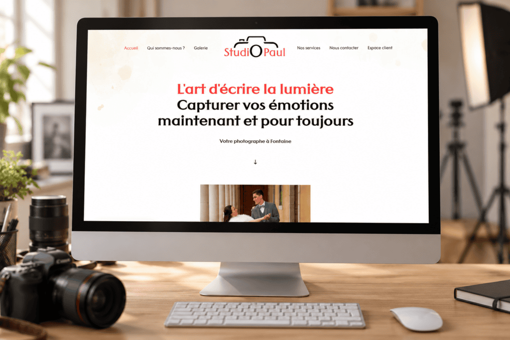 Site studiopaul présenté dans un mockup d’ordinateur