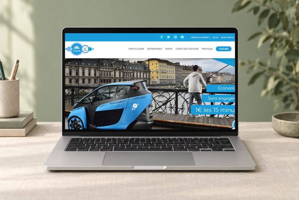 Site Cité Lib By Hamo présenté sur un ordinateur — réalisation web