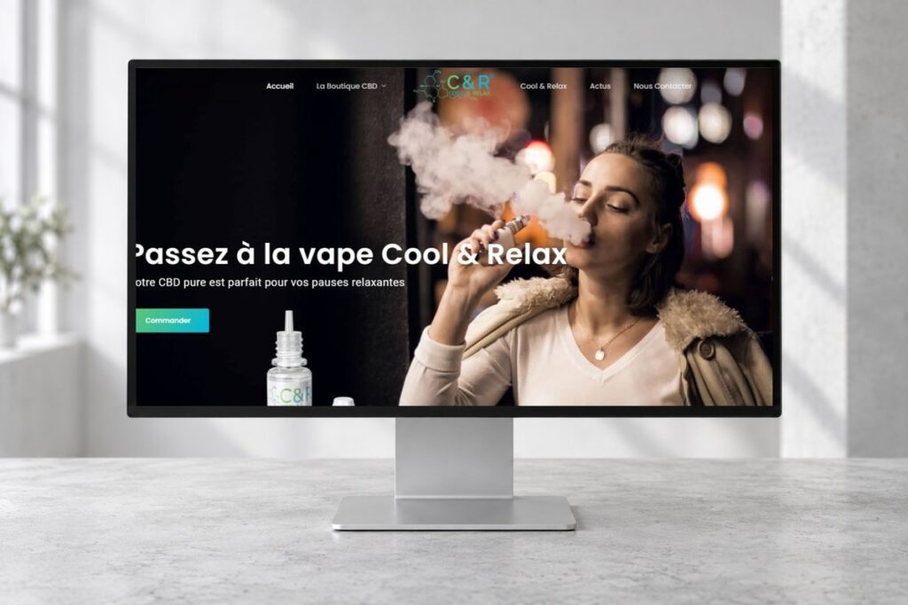 Site Cool & Relax CBD présenté sur un ordinateur — réalisation web
