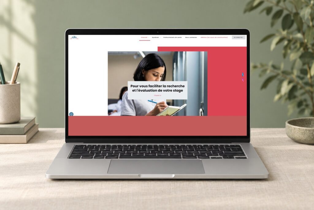 Site Aravis médecine présenté sur un ordinateur — réalisation web