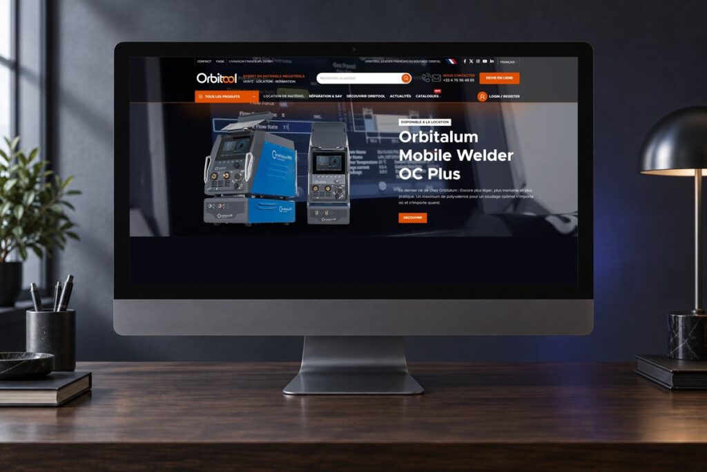 Refonte du site Orbitool présentée sur un ordinateur de bureau