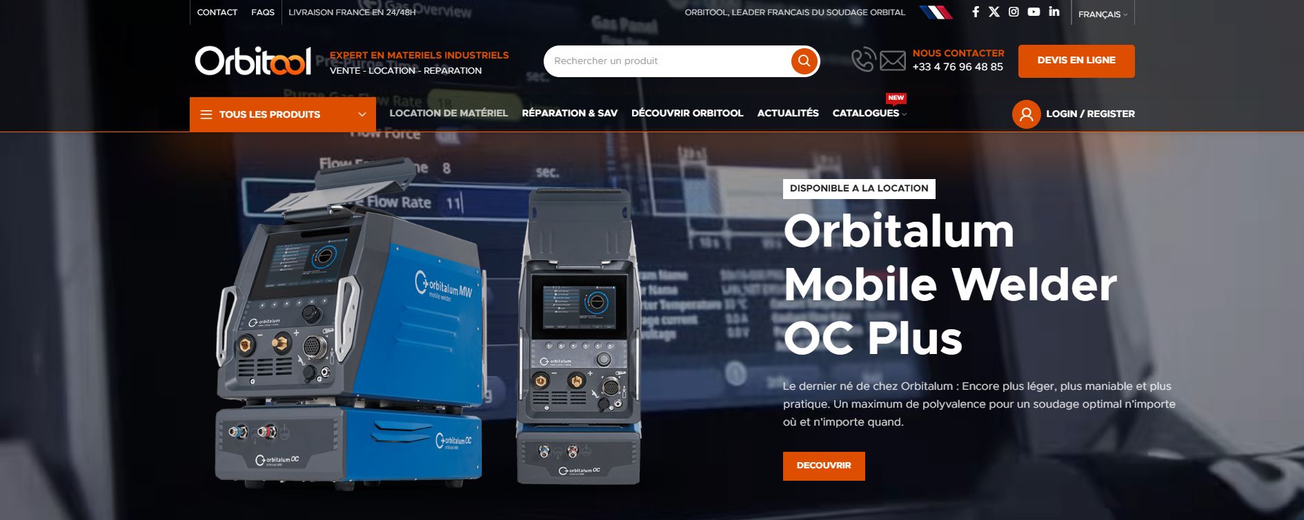 Page d’accueil du site Orbitool après sa refonte