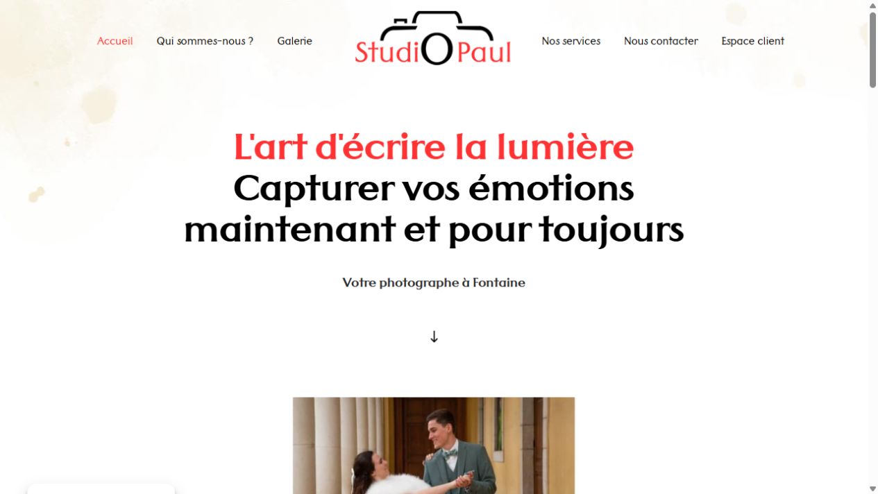 Accueil du site StudioPaul, photographe à Fontaine
